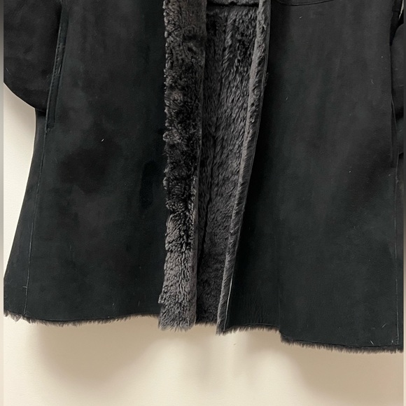 Maestrelli 100% Genuine Ash Black Shearling 3/4 Length Coat made in Italy - Picture 7 of 9